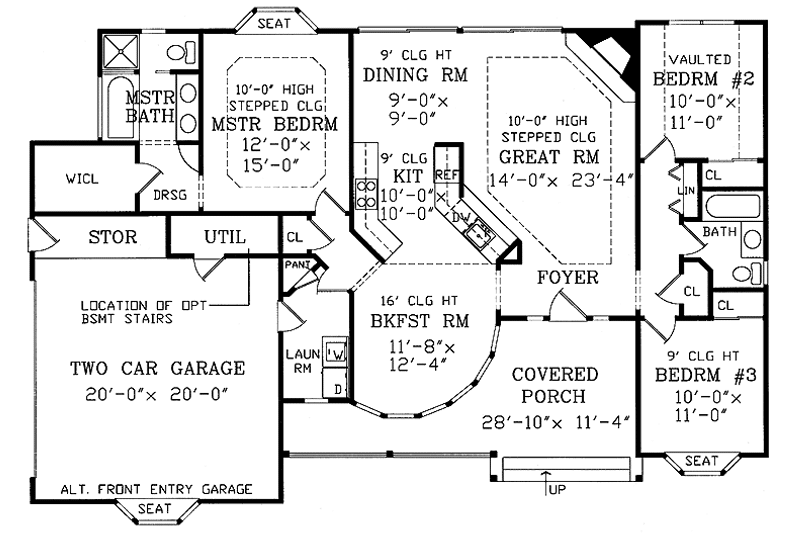 Home Plan - Floor Plan - Main Floor for Victorian House Plan #314-196 - 3 bed, 2 bath