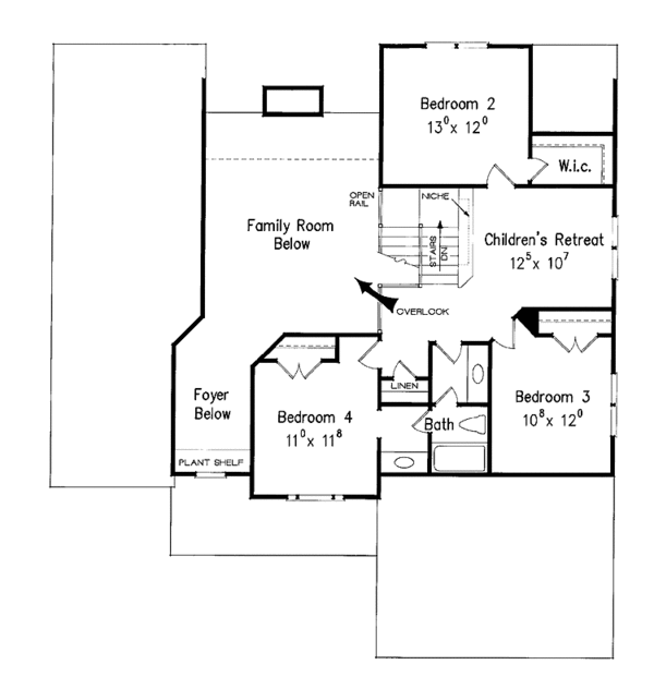 Home Plan - Colonial Floor Plan - Upper Floor Plan #927-870