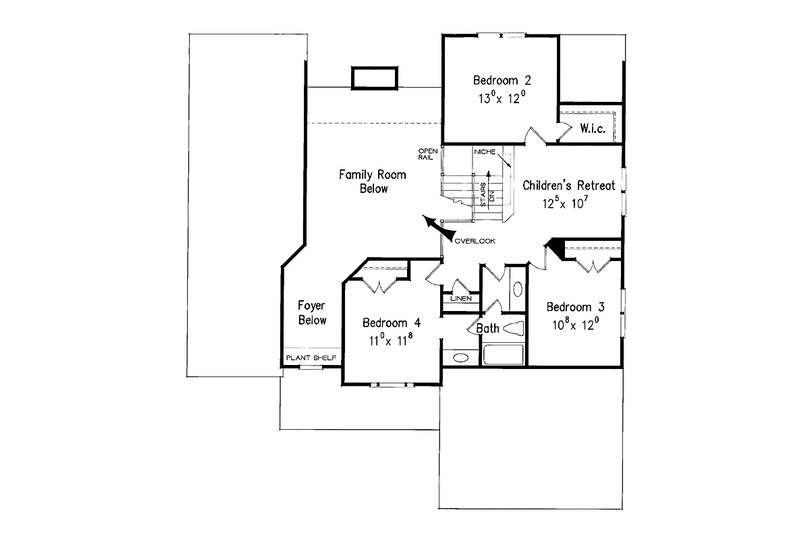 Home Plan - Floor Plan - Upper Floor for Colonial House Plan #927-870 - 4 bed, 2.5 bath