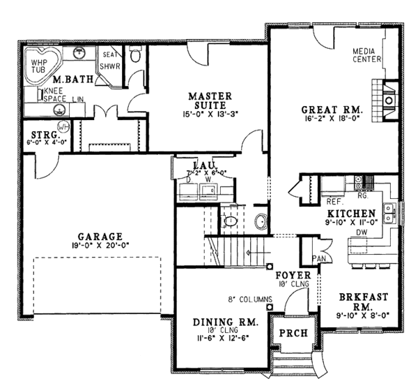Dream House Plan - Country Floor Plan - Main Floor Plan #17-2685