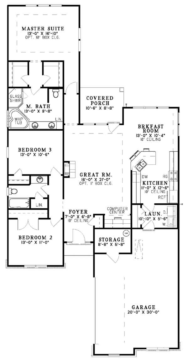 House Plan Design - Traditional Floor Plan - Main Floor Plan #17-3006