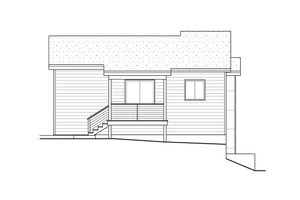 Exterior - Rear Elevation for Contemporary House Plan #124-1172 - 3 bed, 2.5 bath