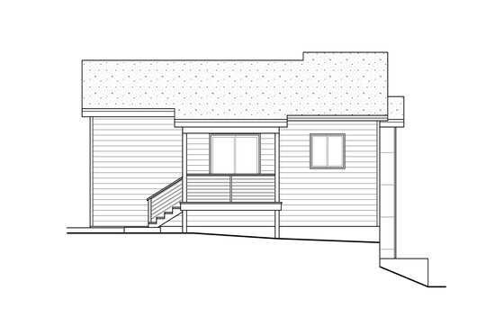 Exterior - Rear Elevation for Contemporary House Plan #124-1172 - 3 bed, 2.5 bath