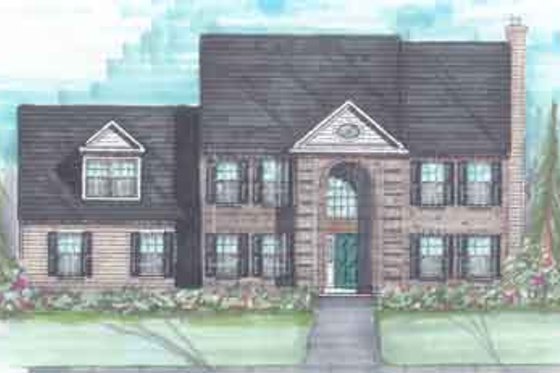 Exterior - Front Elevation for European House Plan #136-115 - 4 bed, 2.5 bath