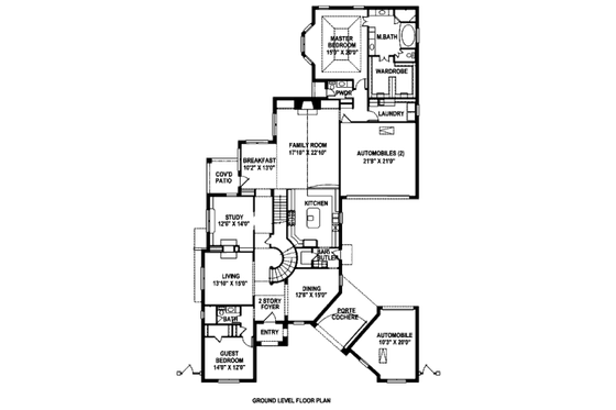 Floor Plan - Main Floor for European House Plan #141-288 - 5 bed, 5.5 bath