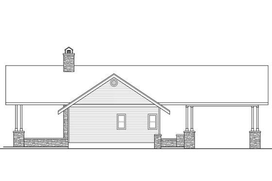 Exterior - Other Elevation for Craftsman House Plan #124-1019 - 2 bed, 2 bath