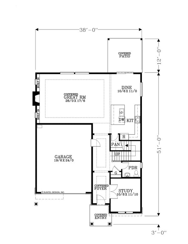 Craftsman Floor Plan - Main Floor Plan #53-756