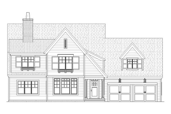 Exterior - Front Elevation 3 for Traditional House Plan #901-15 - 3 bed, 2.5 bath