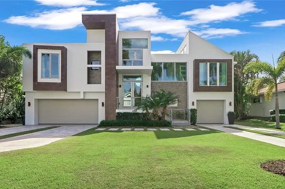 Exterior - Front Elevation for Contemporary House Plan #548-39 - 3 bed, 3.5 bath