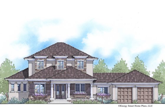Exterior - Front Elevation 3 for Traditional House Plan #938-85 - 5 bed, 4 bath