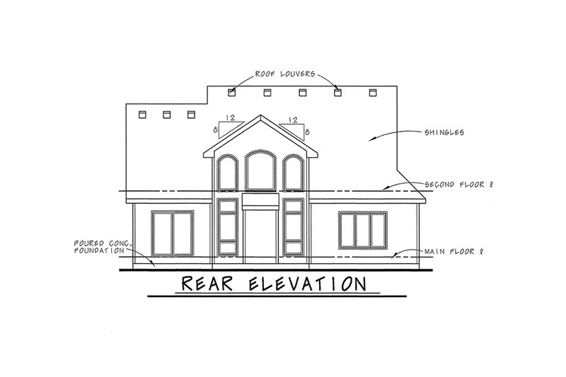 Dream House Plan - Exterior - Rear Elevation for Traditional House Plan #20-1750 - 3 bed, 3 bath