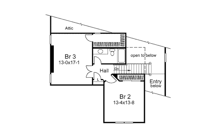 House Plan Design - Floor Plan - Upper Floor for Farmhouse House Plan #57-299 - 3 bed, 2.5 bath