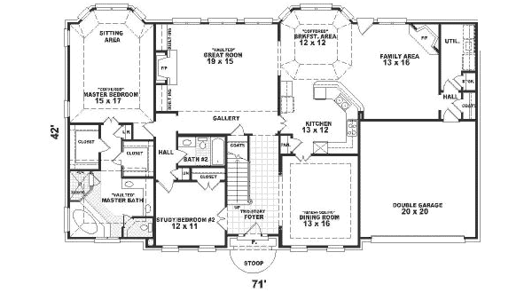 Traditional Floor Plan - Main Floor Plan #81-352