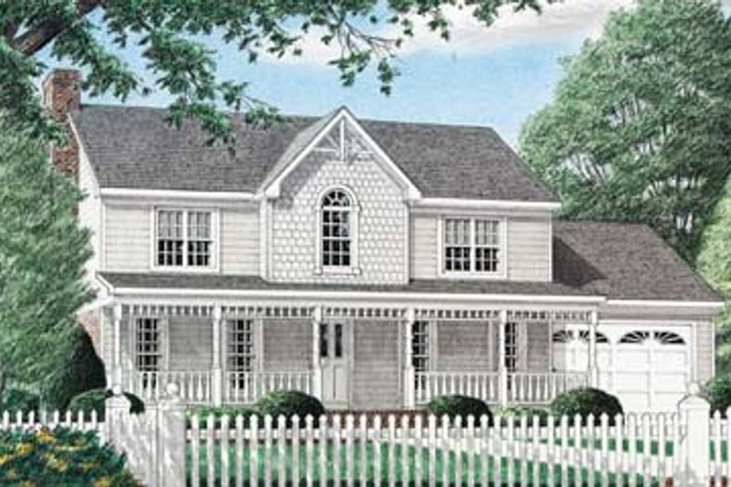 Architectural House Design - Country Exterior - Front Elevation Plan #34-152