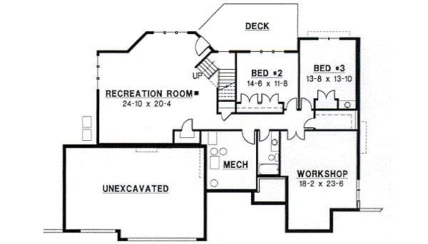 Traditional Floor Plan - Lower Floor Plan #67-332