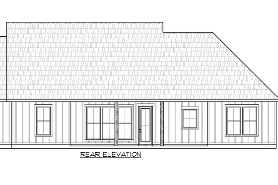 Exterior - Rear Elevation for Farmhouse House Plan #1074-63 - 4 bed, 2.5 bath