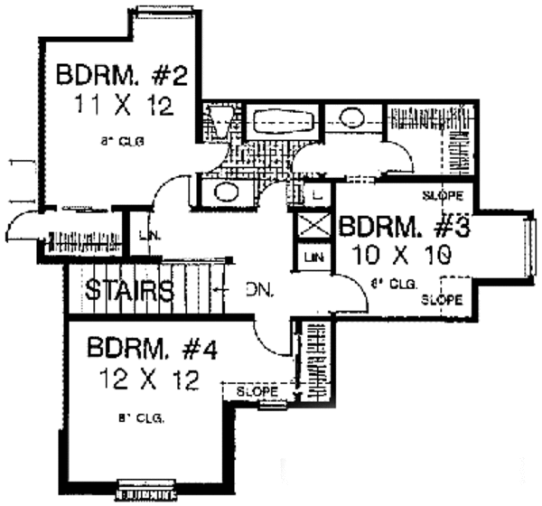 European Floor Plan - Upper Floor Plan #310-201