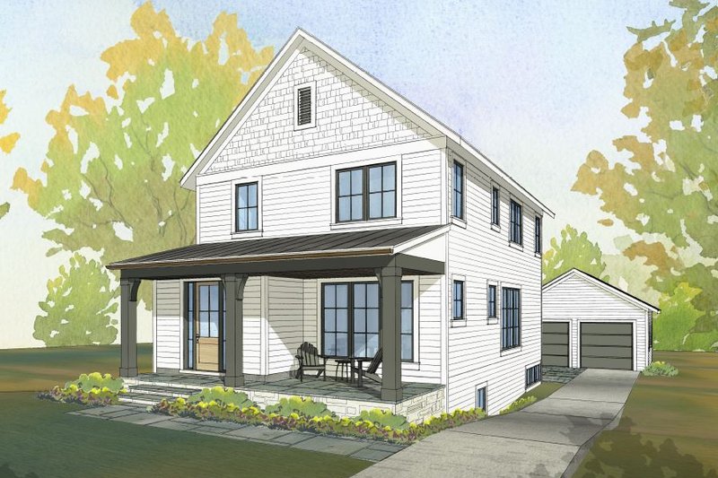 House Blueprint - Farmhouse Exterior - Front Elevation Plan #901-154