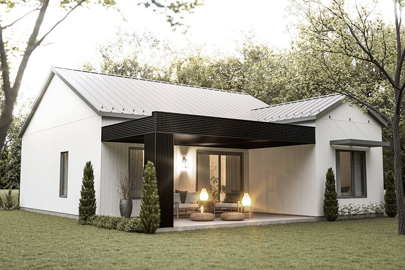 Dream House Plan - Exterior - Rear Elevation for Farmhouse House Plan #23-2907 - 3 bed, 1 bath