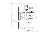 Bungalow Style House Plan - 3 Beds 2 Baths 1242 Sq/Ft Plan #22-585 