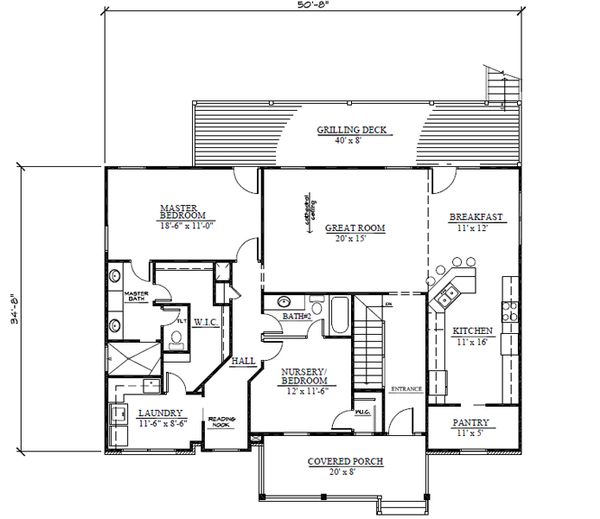 Ranch Floor Plan - Main Floor Plan #123-112