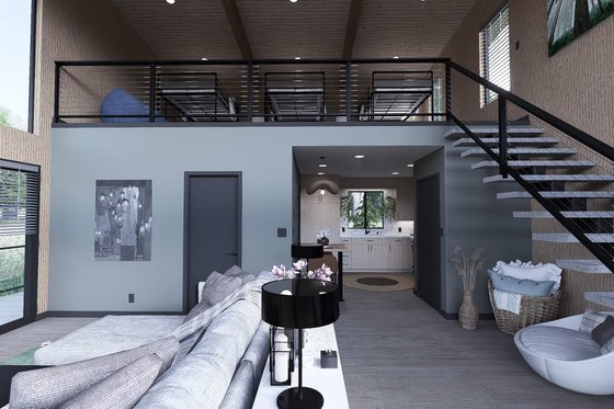 Interior - Family Room 1 for Modern House Plan #923-398 - 1 bed, 1 bath