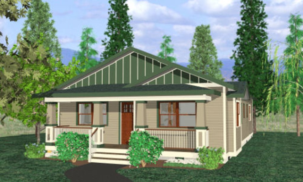 Bungalow Style House Plan - 3 Beds 2 Baths 1500 Sq/Ft Plan #422-28