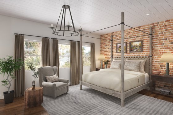 Interior - Master Bedroom for Craftsman House Plan #54-534 - 3 bed, 2.5 bath