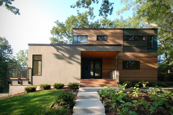 Exterior - Front Elevation 3 for Modern House Plan #909-10 - 3 bed, 3 bath