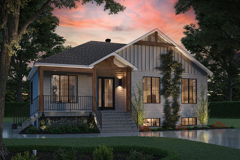 House Blueprint - Exterior - Front Elevation 3 for Bungalow House Plan #23-2830 - 3 bed, 1 bath