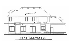 Exterior - Rear Elevation for Craftsman House Plan #20-2127 - 4 bed, 3.5 bath