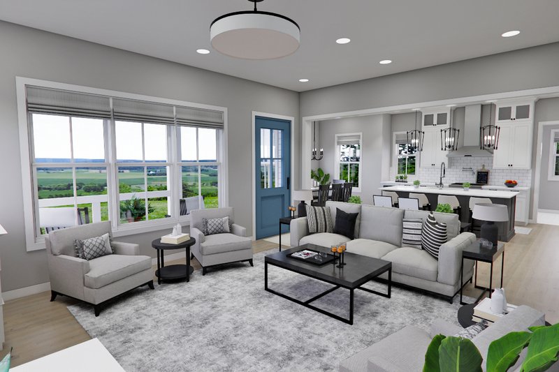 House Blueprint - Interior - Family Room 2 for Farmhouse House Plan #51-1275 - 4 bed, 3.5 bath