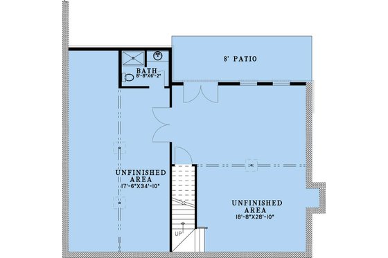 Floor Plan - Lower Floor for Cottage House Plan #923-454 - 3 bed, 2.5 bath