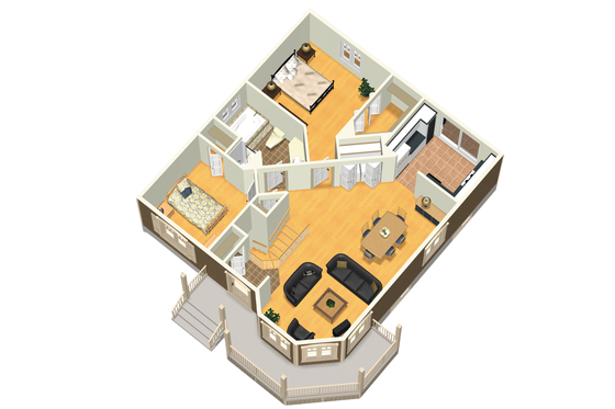 Floor Plan - Main Floor 1 for Victorian House Plan #25-4304 - 2 bed, 1 bath