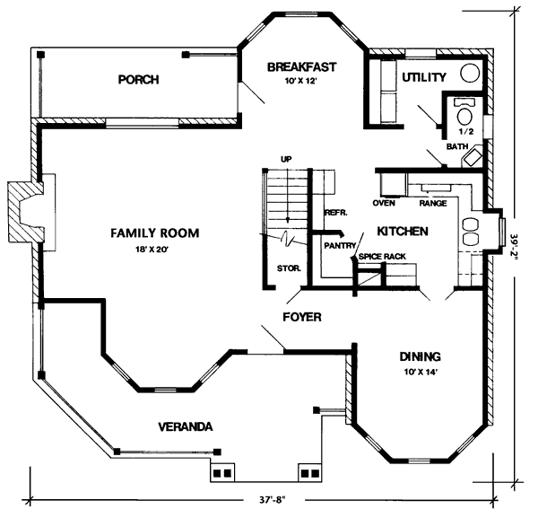 House Blueprint - Victorian Floor Plan - Main Floor Plan #410-107
