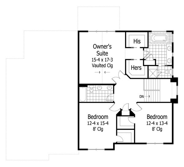 Craftsman Floor Plan - Upper Floor Plan #51-424