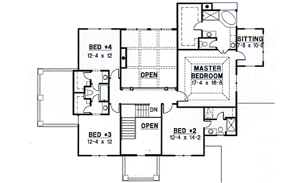 Modern Floor Plan - Upper Floor Plan #67-601