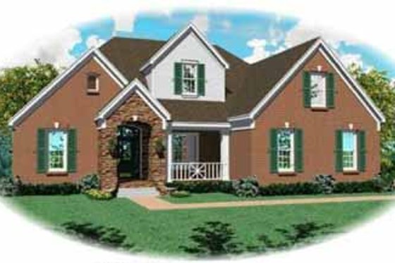 Exterior - Front Elevation for European House Plan #81-307 - 4 bed, 3.5 bath