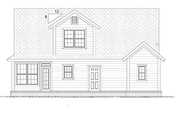 Exterior - Rear Elevation for Country House Plan #513-2140 - 4 bed, 2.5 bath