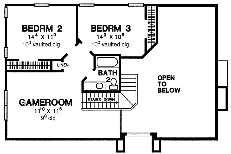 Dream House Plan - Floor Plan - Upper Floor for European House Plan #472-383 - 3 bed, 2.5 bath