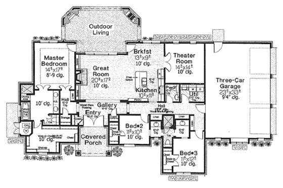 Floor Plan - Main Floor for European House Plan #310-688 - 3 bed, 2.5 bath