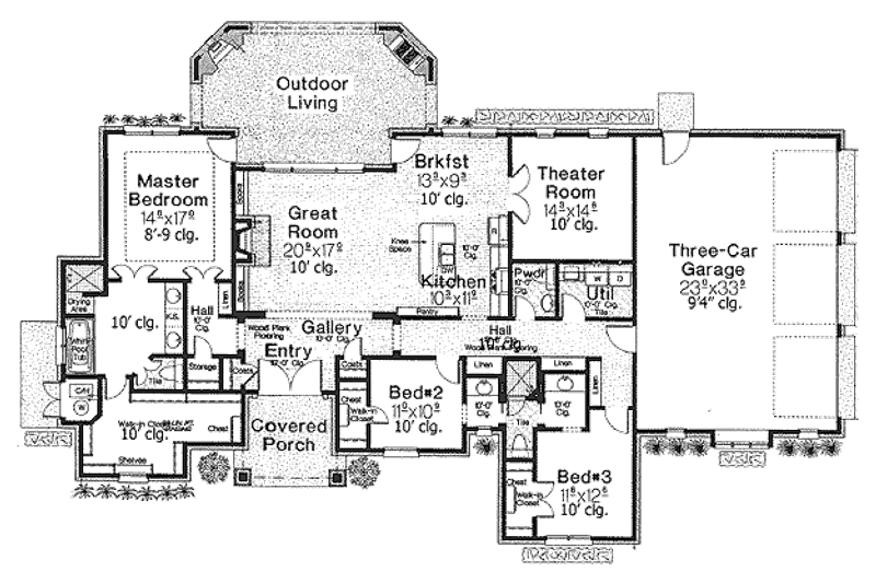 Dream House Plan - Floor Plan - Main Floor for European House Plan #310-688 - 3 bed, 2.5 bath