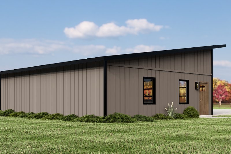 House Blueprint - Exterior - Rear Elevation 1 for Modern House Plan #1064-316, 0 bath