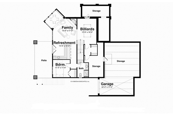 Floor Plan - Lower Floor for Country House Plan #928-250 - 4 bed, 3.5 bath