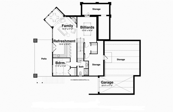 Country Floor Plan - Lower Floor Plan #928-250