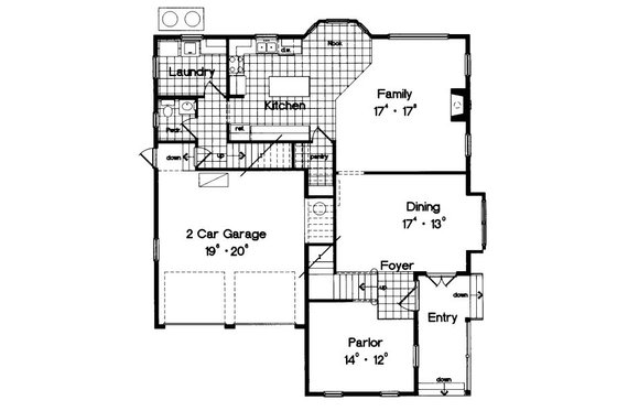 Floor Plan - Main Floor for Traditional House Plan #417-271 - 3 bed, 2.5 bath