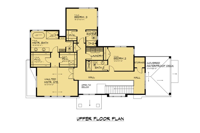 House Design - Floor Plan - Upper Floor for Contemporary House Plan #1066-271 - 5 bed, 5.5 bath