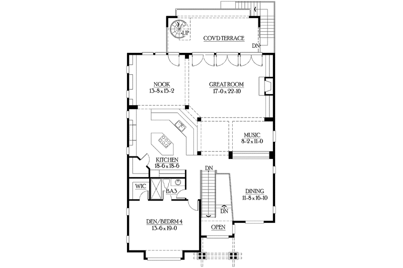 Architectural House Design - Floor Plan - Upper Floor for Craftsman House Plan #132-427 - 5 bed, 3.5 bath