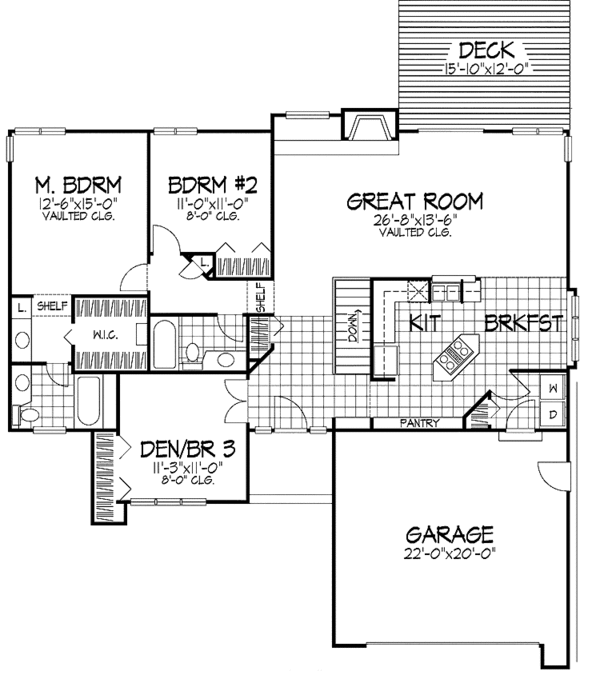 House Plan Design - Craftsman Floor Plan - Main Floor Plan #320-702