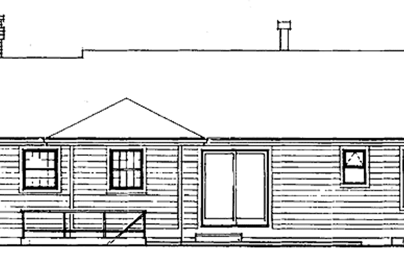 House Design - Exterior - Rear Elevation for Ranch House Plan #47-920 - 3 bed, 2 bath